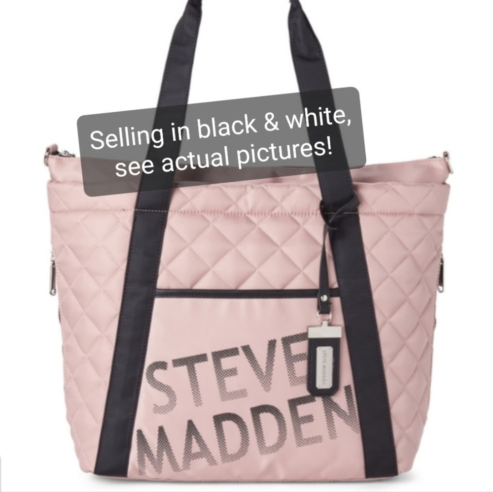 STEVE MADDEN Bsporty (2019) Weekender Tote in Black/White - Picture 4 of 9